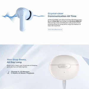 Audífonos Infinix TWS ANC 5.3 con Sonido de Alta Fidelidad, Control Táctil, Resistentes al Agua IPX4, Audífonos Intrauditivos con Carga Tipo C - Product Image 4