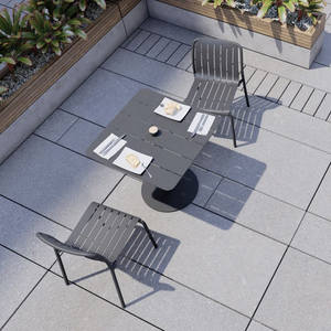 Ensemble table et chaises pliantes en fer pour 4 personnes, idéal pour les salons de thé, les cafés, les cours et les terrasses - Chaises de salle à manger personnalisables - Product Image 3