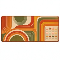 Tapis de souris géométrique rétro 80 x 30 cm RPET, base antidérapante, absorbant, résistant aux éclaboussures, pour la maison et le bar