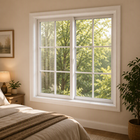 Ventana Corredera de PVC con Triple Acristalamiento, Ahorro Energético, Resistente a la Intemperie, Antirrobo, Diseño Moderno para Uso Exterior, Hotel, Sala de Estar