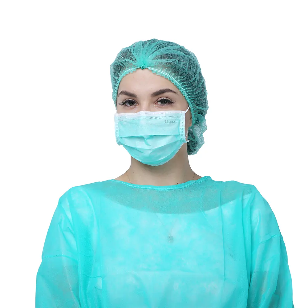 Custom Wholesale Cleanroom Workwear Hat Anti Dust Hair Cover Non Woven Mob Disposable Bouffant Caps