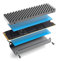 PS5 M.2 SSD Disipador de calor NVMe Disipador de calor M2 2280 Disco duro de estado sólido Junta de radiador de aluminio con almohadilla térmica de silicona Almohadilla de refrigeración