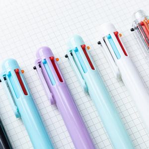 Stylo à bille rétractable en plastique transparent à 6 couleurs, <span class=keywords><strong>cadeau</strong></span> de bureau, largeur d'écriture de 1,0 mm, logo personnalisé - Product Image 3