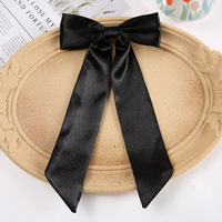 Barrettes à cheveux en ruban de satin à longue queue avec nœuds pour femmes et filles, accessoires pour fêtes et mariages, grandes barrettes à nœuds