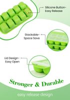 Bac à glaçons avec couvercle et bac de rangement - Kits de 4 seaux à glaçons empilables en silicone pour congélateur, extrait facilement les glaçons