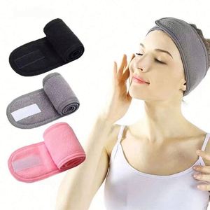 Custom Woven Logo Printed Spa Headband Women Girl Skincare Face Washing Hairband <b>Wrap</b> Make up Microfiber Spa Head Bands - Product Image 2