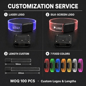 Bracelets LED lumineux en TPU pour concerts, festivals, boîtes de nuit, cadeaux de fête, logo personnalisé, accessoires lumineux pour événements musicaux - Product Image 5