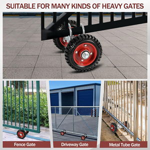 Ruedas de puerta rodante 6 pulgadas 8 pulgadas Puerta de Metal <span class=keywords><strong>negro</strong></span> puerta rodante ajustable rueda de goma de 6 pulgadas - Product Image 4