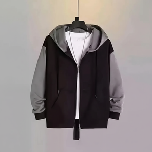 High Quality Soft Comfortable Fleece Hooded Sweatshirt Casual Winter Design Embroidered Zipper Beaded Washed Solid Windproof - Product Image 1