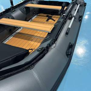 เรืออลูมิเนียมพื้นพีวีซี<span class=keywords><strong>สี</strong></span>เทาเข้ม Reachsea พร้อมพื้น EVA ขนาด 3.8 เมตร สำหรับ 6 คน พร้อมท้ายเรือสำหรับตกปลา - Product Image 1