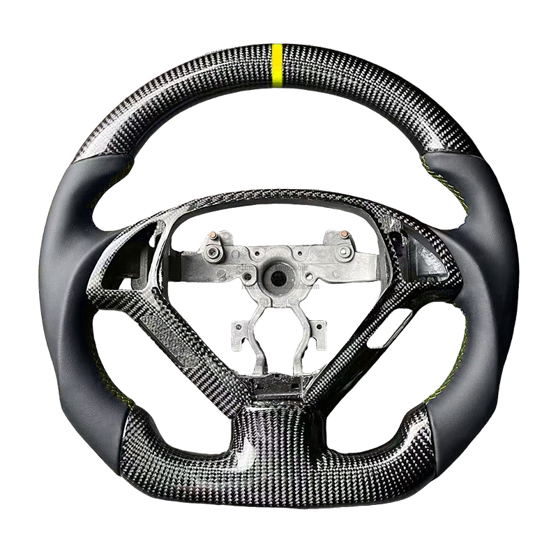 คาร์บอนไฟเบอร์ + หนังเรียบ + เย็บแถบสีเหลือง