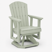 Fauteuil à bascule pivotant Adirondack en HDPE, mobilier durable résistant aux intempéries pour l'extérieur, la terrasse, le porche, la chambre, le salon