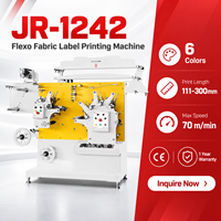 Machine d'impression d'étiquettes en tissu Flexo homologuée CE JR-1242, taille d'impression 111-300 mm, vitesse maximale 70 m/min
