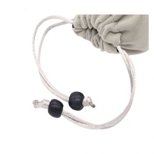 Sac de rangement en velours gris à prix d'usine, anti-poussière, avec cordon de serrage, sac d'emballage portable - Product Image 4