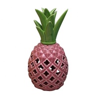 Lampe de nuit LED de style fruit, décoration de bureau à domicile, lampe LED en céramique ananas ajourée