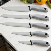 Ensemble de couteaux de chef en acier inoxydable avec logo personnalisé, 5 pièces, couteau de cuisine avec manche en PP, lame en acier inoxydable 3Cr13 pour couper