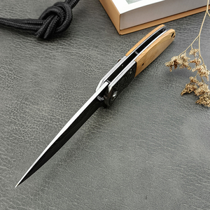 Couteau pliant d'extérieur, motif imprimé en 3D, couteau à fruits portable EDC, haute dureté 8Cr13MoV, outil de chasse et de camping, manche en bois - Product Image 3