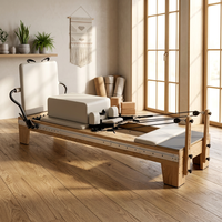 Machine de Pilates Reformer en chêne nord-américain, équipement de yoga pour la maison et le studio, avec lit à rail complet pour l'entraînement en studio
