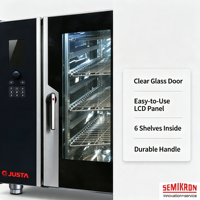 Four à vapeur semi-professionnel SEMIKRON grande capacité entièrement automatique électrique en acier inoxydable multifonction 12,5 kW Garantie 12 mois