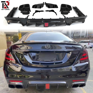 Pour <span class=keywords><strong>Mercedes</strong></span>-<span class=keywords><strong>Benz</strong></span> <span class=keywords><strong>Classe</strong></span> S W222 S63 S65 AMG, becquet arrière de haute qualité en fibre de carbone style <span class=keywords><strong>B</strong></span>, embout d'échappement, spoiler de pare-chocs arrière 2017-2020 - Product Image 3
