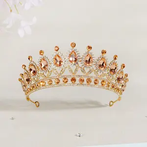 Princesse en vrac rose de rêve Rhinestone Crystal Beauty Custom Handmade Pageant Queen Miss World Crown And Tiara