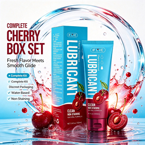 Gel lubrifiant personnel parfum cerise, formule à base d'eau, compatible avec les jouets et les préservatifs, gel intime lisse non tachant 100ml - Product Image 1