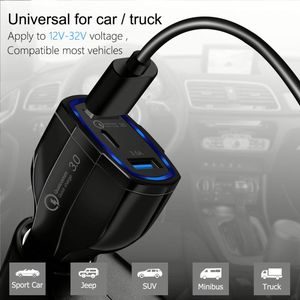 QC3.0 <b>USB</b> Car Charger 3 Ports Type C <b>USB</b> Car Charger Cigarette Lighter <b>Socket</b> Power Adapter - Product Image 5