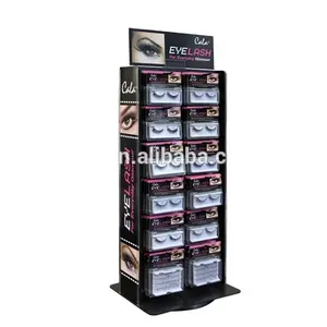 custom makeup store cosmetic shop counter top rotating black acrylic eyelash lash extension display stand,lash display racks