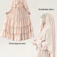 Robes modestes pour femmes, mode islamique personnalisée, abaya à manches longues, robe musulmane confortable en mousseline unie, abaya de Dubaï, tenue d'été