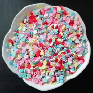 1 kg de confettis pour slime DIY, rouges, bleus, colorés, en forme de cercles, points, mélange de confettis, tranches d'argile polymère - Product Image 6
