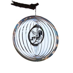 Dynamic 3D Metal <b>Wind</b> <b>Spinner</b> Globe Laser Cut Genie Pattern for Outdoor Courtyard Elegant <b>Garden</b> Ornament - Product Image 1