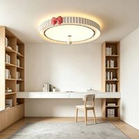 Ventilateur de plafond LED en fer de style antique français avec télécommande, motif rétro sans pales, éclairage haut de gamme pour chambre et salon