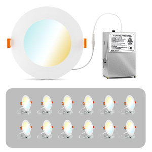 12-Pack Ultra-Thin 6 Inch 5CCT LED Recessed Ceiling Light Dimmable Canless <b>Downlight</b> 1050LM Brightness - Product Image 1