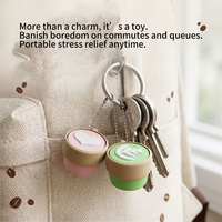 Figurine Clicker Tasse de Cappuccino Mignonne, Ornement de Collection, Jouet Anti-stress, Décoration de Bureau, pour Pendentif de Sac