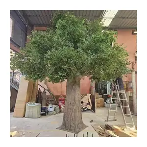 E- 2024 yeni fiberglas banyan ağaç yard büyük yeşil sahte bitki ağaç yapay büyük zeytin ağacı ev açık bitki dekor için