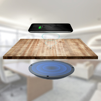 Chargeur sans fil invisible pour bureau électrique ODM OEM, bureau de bureau rapide avec sortie 10W QC3.0 OTP/OVP, charge sans fil à longue distance cachée de 5 à 15 mm, DC
