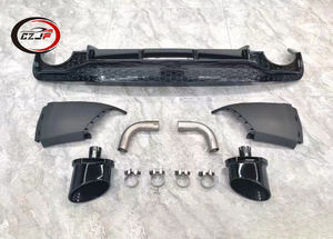 CZJF nuevo Estado Compatible tubo de escape parachoques rejilla labio trasero para <span class=keywords><strong>Audi</strong></span> <span class=keywords><strong>Q5</strong></span> RS5 2018 2019 <span class=keywords><strong>2020</strong></span> Kit de actualización <span class=keywords><strong>RS</strong></span> Q8 - Product Image 2