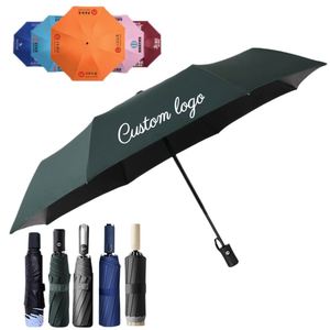 Parapluie pliant personnalisé avec logo, double usage, pare-soleil en caoutchouc noir, parapluie automatique agrandi pour la promotion publicitaire des entreprises - Product Image 1