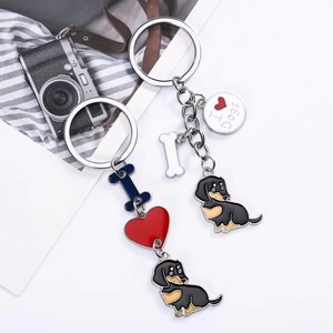 Personalizado esmalte lindo Animal perro cachorro Bulldog francés Frenchie llaveros Metal llaveros colgante personalizado Frenchie llavero - Product Image 3