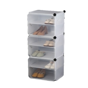 Meuble de rangement modulaire en plastique économique à faire soi-même, grande capacité, anti-poussière et étanche - Armoire à chaussures moderne avec portes, organisateur de placard domestique - Product Image 1
