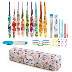 Juego de Agujas de Ganchillo de Cristal con Mango de Plástico Transparente, Ergonómicas y Bonitas, Ideales <span class=keywords><strong>para</strong></span> Tejer Mantas, Muñecas, Chales, Gorros y Bufandas - Product Image 1