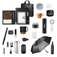 Set de Regalo Ejecutivo de Lujo, Cuaderno de PU Cian Oscuro, Bolígrafo, Llavero, Banco de Energía USB Magsafe, Termo, Logotipo Impreso para Hombre