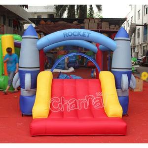 Château gonflable résidentiel de videur de maison de rebond rose avec la glissière - Product Image 4