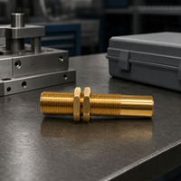 Pièces d'assemblage d'équipement industriel : Boîtiers de capteur usinés avec précision en laiton 59, sur mesure CNC, avec écrous hexagonaux à double filetage