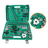 Jeu de clés à douille 121 pièces, kit d'outils de réparation automobile professionnel avec poignée à cliquet et clés mixtes