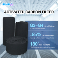 Rouleau de filtre à charbon actif G3 G4 pour l'élimination des odeurs, adsorption élevée des COV, 40% de carbone, épaisseur 3-15 mm, pour utilisation dans les systèmes CVC
