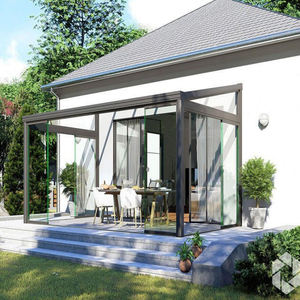 Cadre en aluminium Verre Maison Jardin Patio Véranda Toit plat Verre Salon de soleil Imperméable Toit en verre Aluminium PC Auvent - Product Image 3