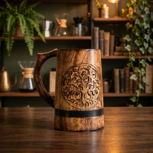 Taza de Madera Clásica de Alta Calidad, Taza Personalizada para Cerveza/Té, Tamaño y Logotipo Personalizables, TAQI CRAFT INTERNATIONAL, Precio Bajo para Fiestas - Product Image 6