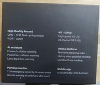 Caméra embarquée 4G LTE AI avec double caméra, enregistreur vidéo 2K QHD, mode nuit, écran IPS 3 pouces, garantie 1 an