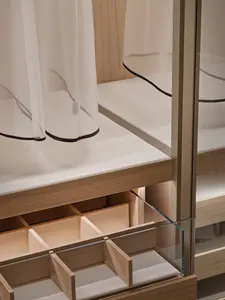 Dressing sur mesure haut de gamme, moderne, autoportant, avec cloison en verre, éclairage LED, pour villa, chambre à coucher, bricolage, école - Product Image 6